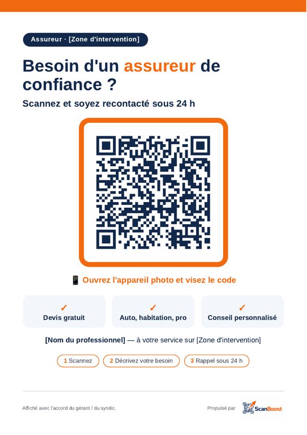 Exemple d'affiche ScanBoost – Assureur